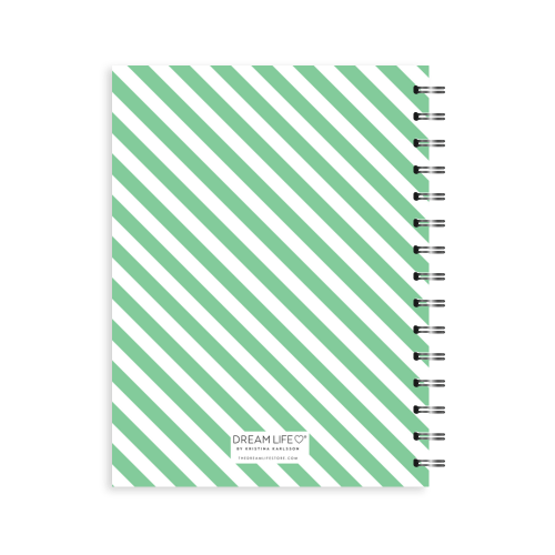 A5 Spiral 24/25 Mid-Year Diary - Stripe - Apple Green