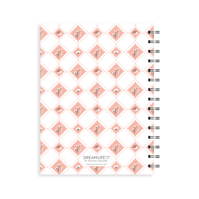 A5 Spiral Mid-Year Diary - Harlekin - Peach