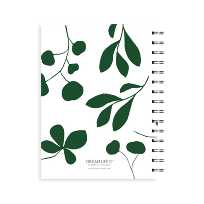 A5 Spiral 24/25 Mid-Year Diary - Leaves - Green