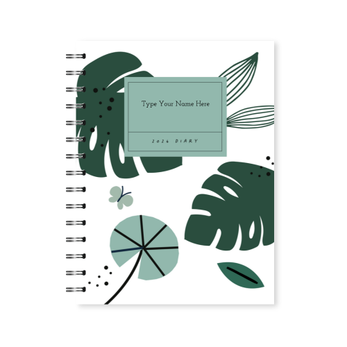 A5 2024 Spiral Student Diary - Monstera