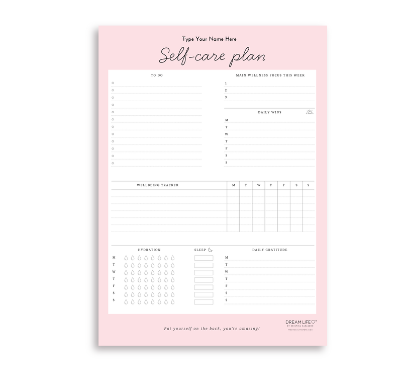 A4 Self-Care Notepad  - Pink