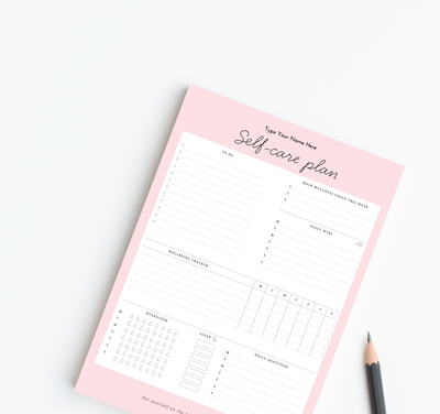 A4 Self-Care Notepad  - Pink