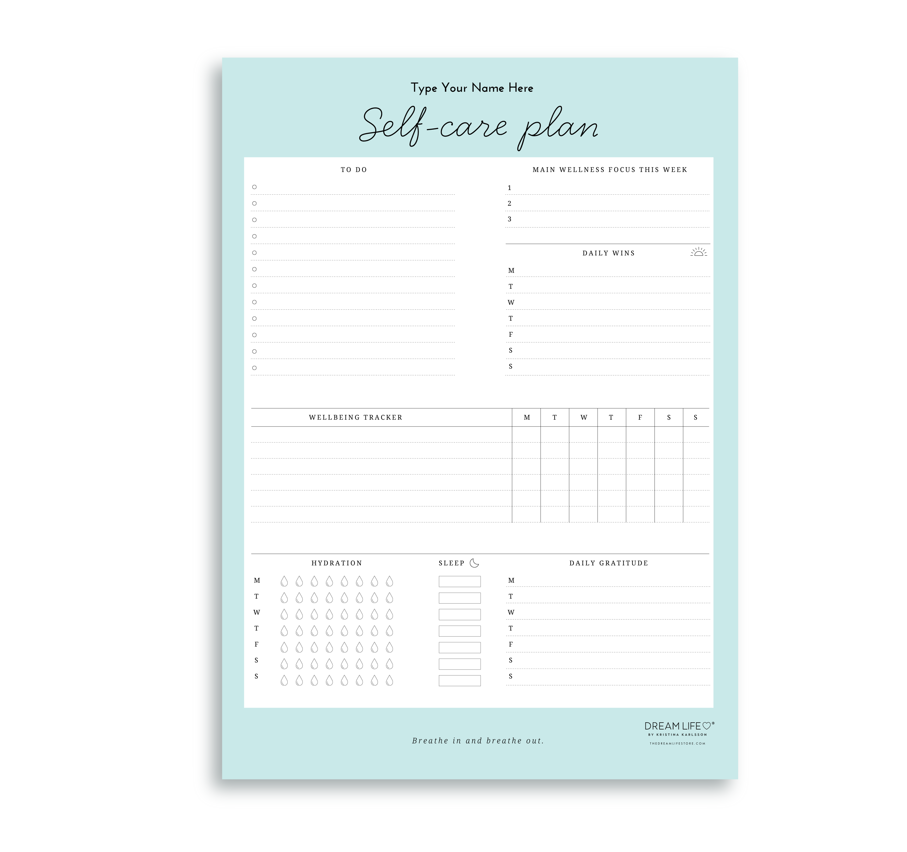 A4 Self-Care Notepad - Ocean – Dream Life