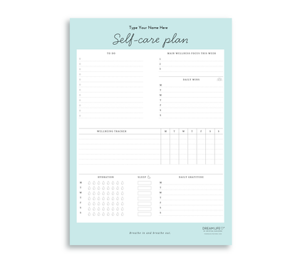 A4 Self-Care Notepad - Ocean