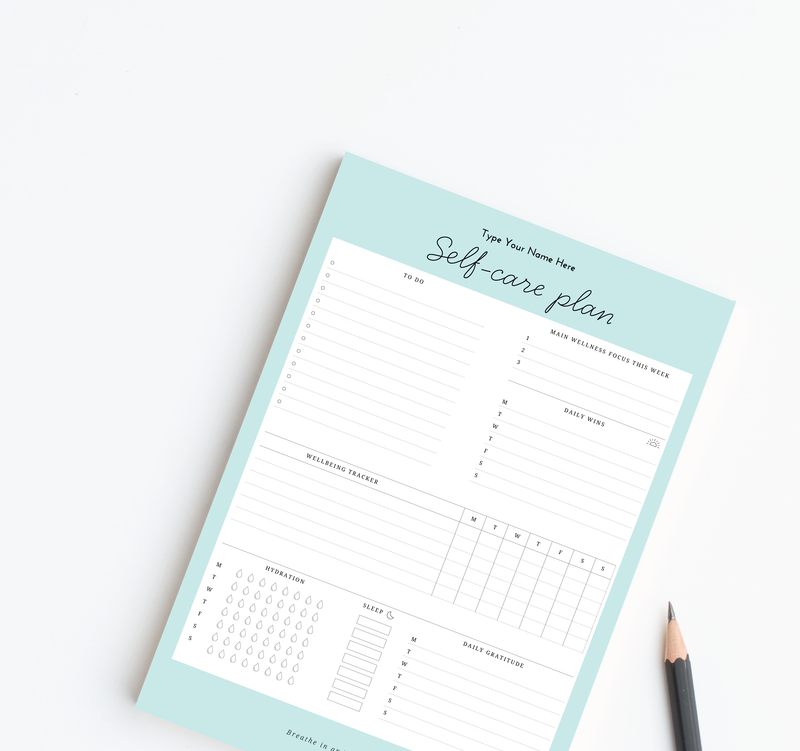 A4 Self-Care Notepad - Ocean