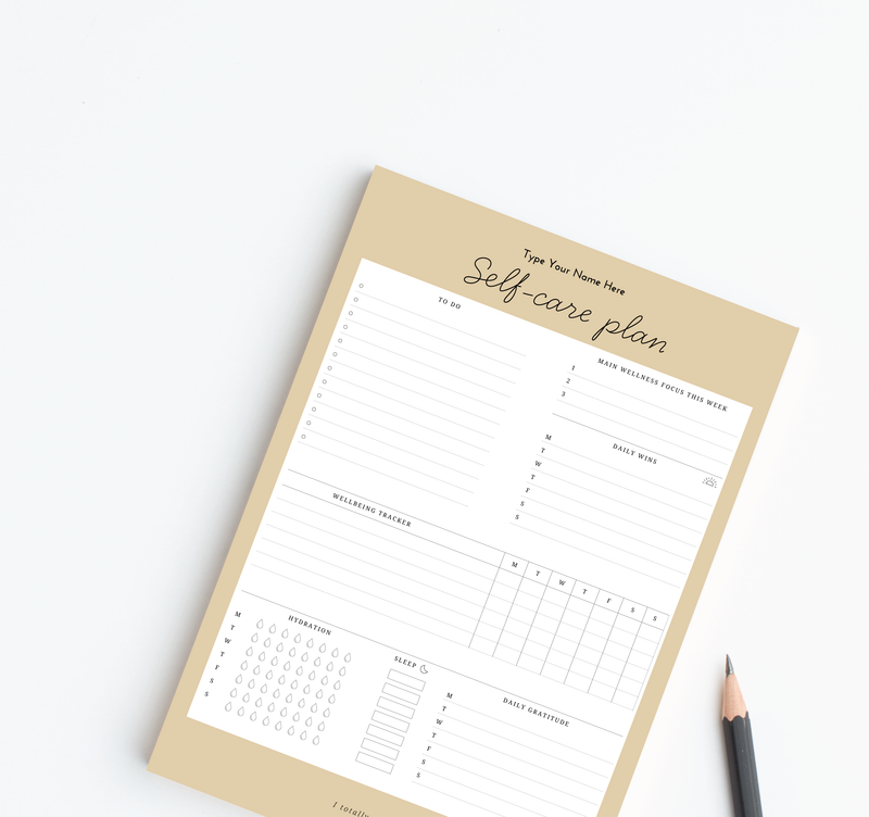 A4 Self-Care Notepad - Light Tan