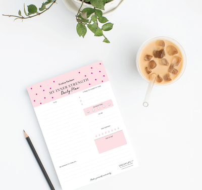 A5 Notepad - My Inner Strength - Daily Plan - Pink