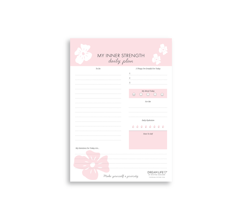 A5 Notepad - My Inner Strength - Daily Plan - Sippa - Pink