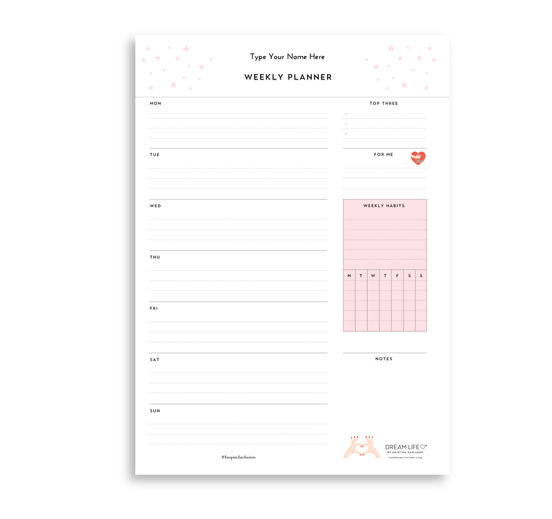 A4 Weekly Plan Notepad - IWD - Inspire Inclusion