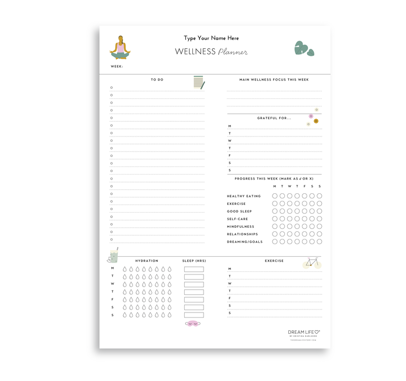 A4 Weekly Wellness Planner Notepad