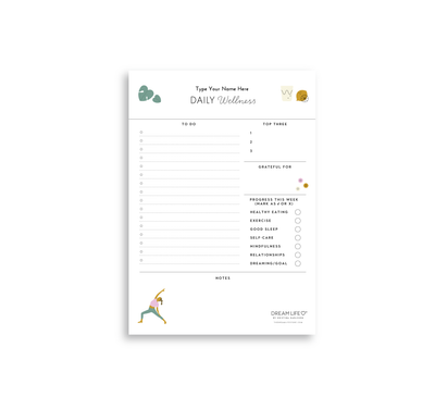 A5 Daily Wellness Notepad