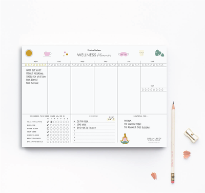 A4 Weekly Wellness Planner Notepad - Landscape