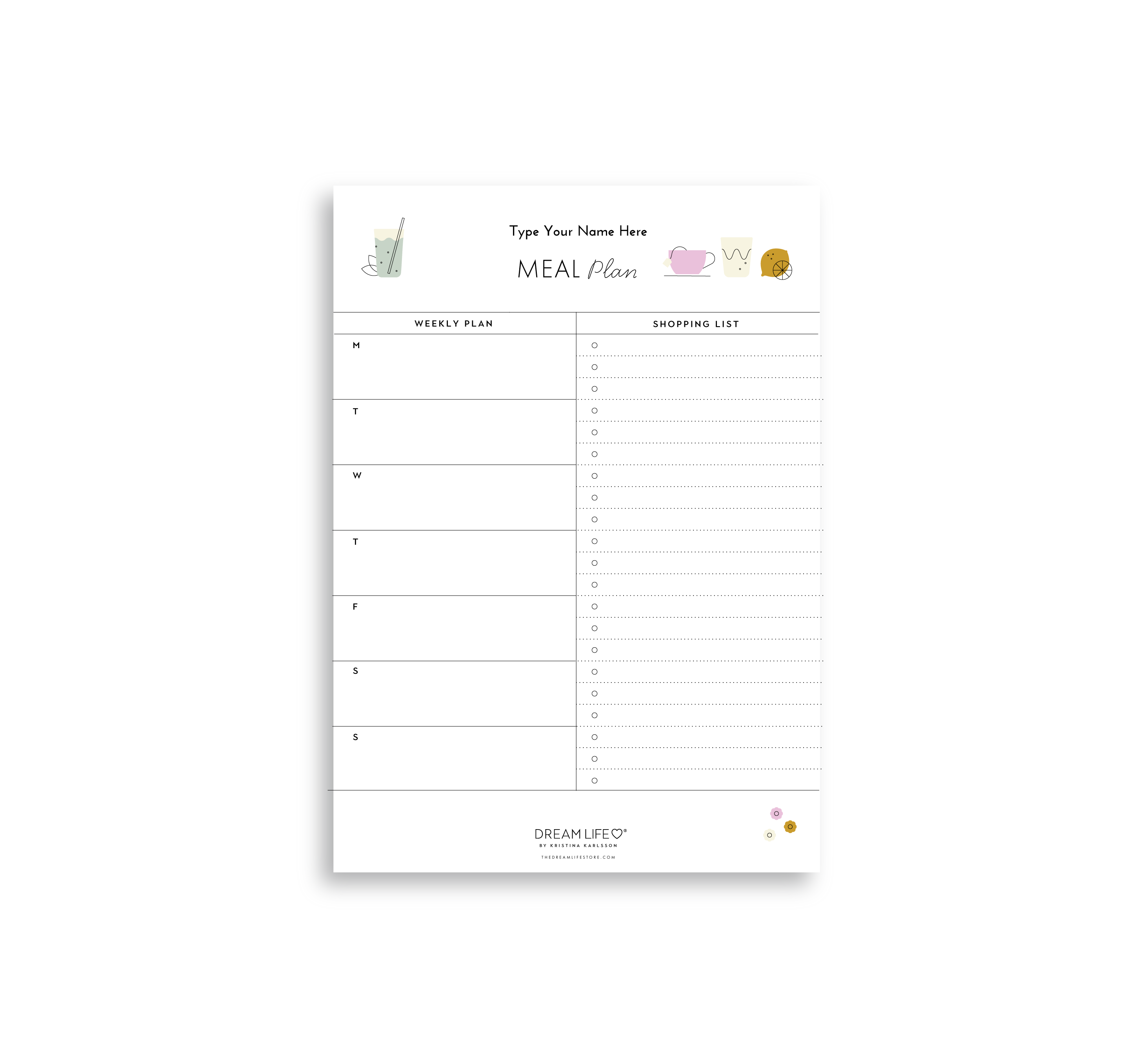 A5 Meal Planner Notepad With Magnet - Wellness – Dream Life