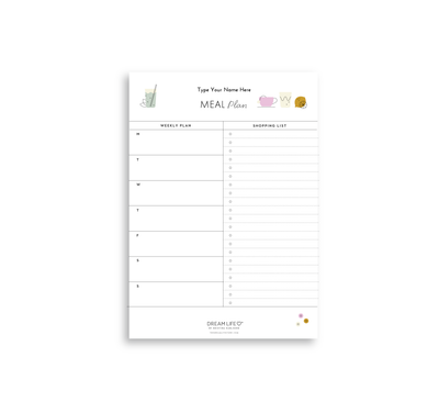 A5 Meal Planner Notepad With Magnet - Wellness