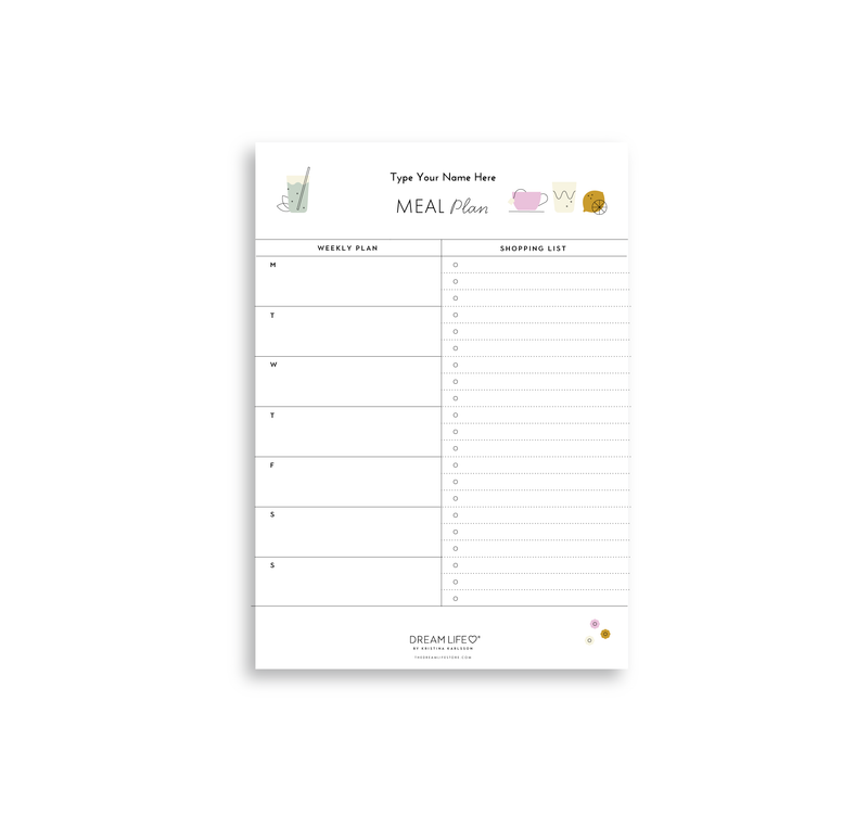 A5 Meal Planner Notepad With Magnet - Wellness