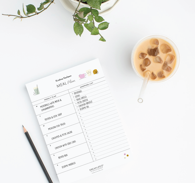 A5 Meal Planner Notepad With Magnet - Wellness