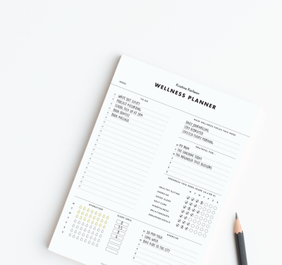 A4 Weekly Wellness Planner Notepad - Minimal