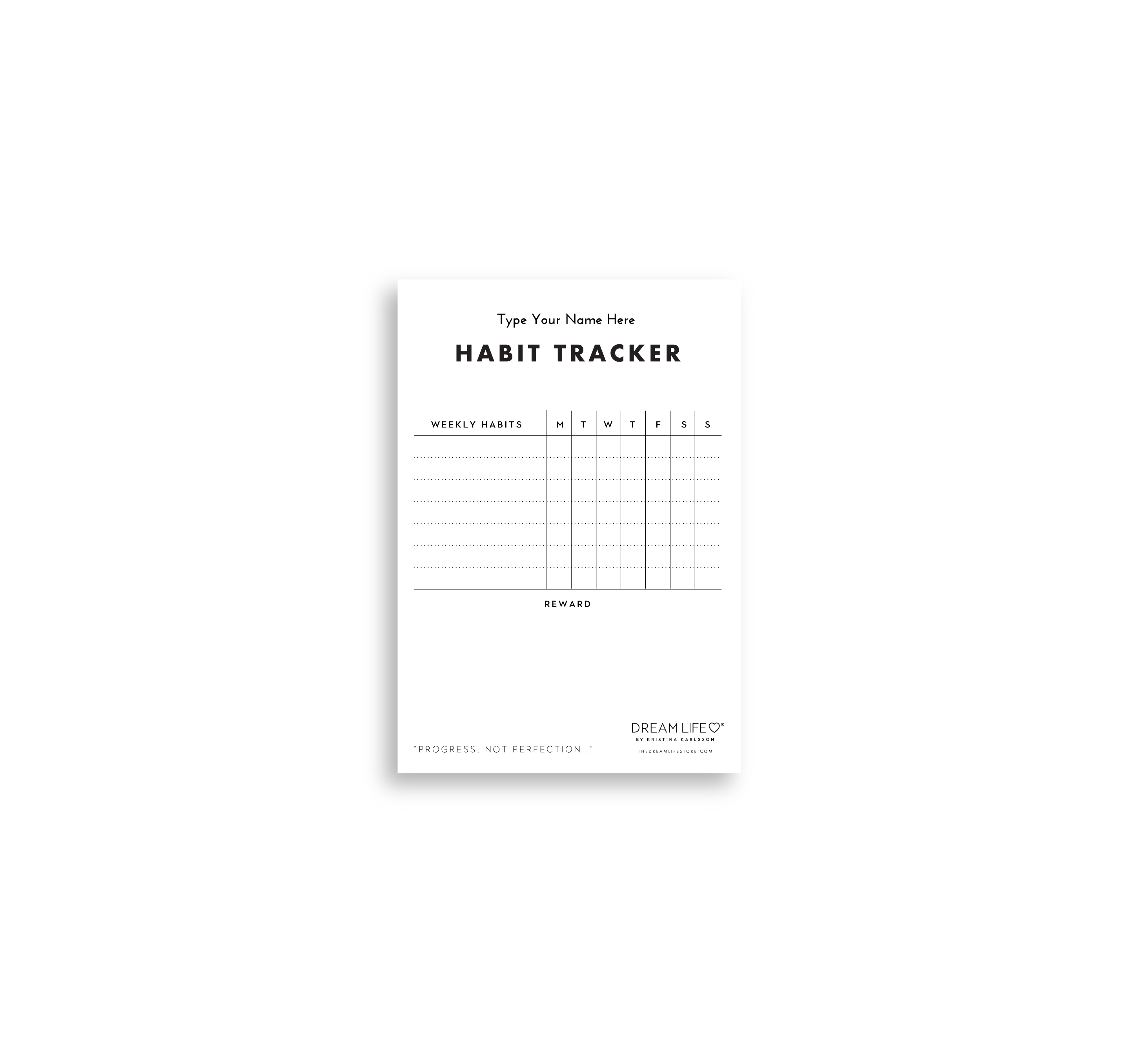 A6 Notepad - Habit Tracker - Minimal – Dream Life