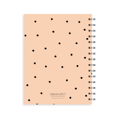 A5 Spiral 24/25 Mid-Year Diary - Dots - Peach