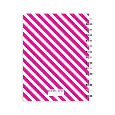 A5 Spiral 24/25 Mid-Year Diary - Stripe - Hot Pink