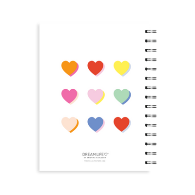 A5 Spiral Journal - Rainbow Hearts