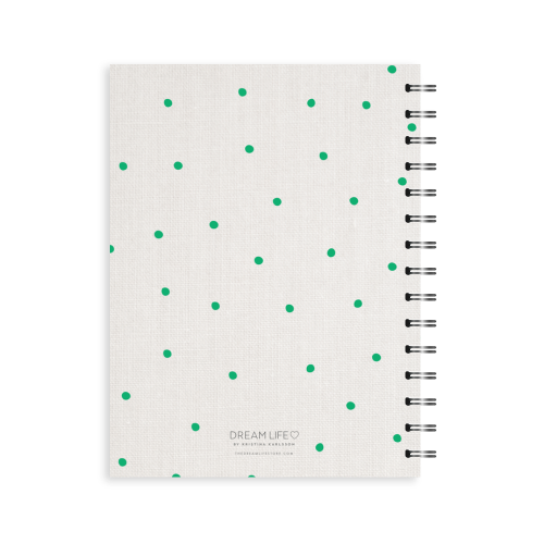 A5 2024 Spiral Week to a Page Diary - Linen Look - Green