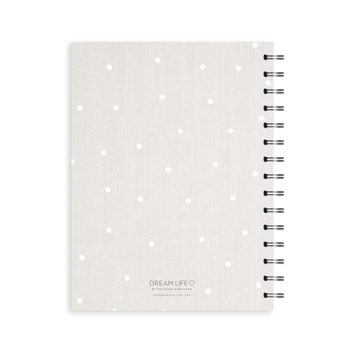 A5 2024 Spiral Week to a Page Diary - Linen Look - White