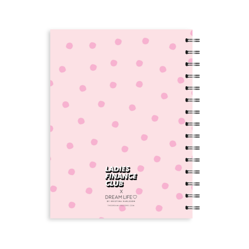 A5 24/25 Spiral Financial Diary - Ladies Finance Club - Dots - Pink
