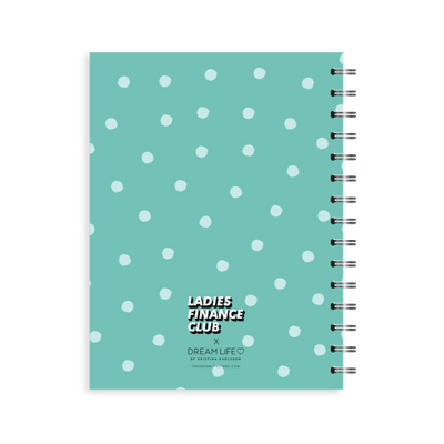 A5 24/25 Spiral Financial Diary - Ladies Finance Club - Dots - Teal