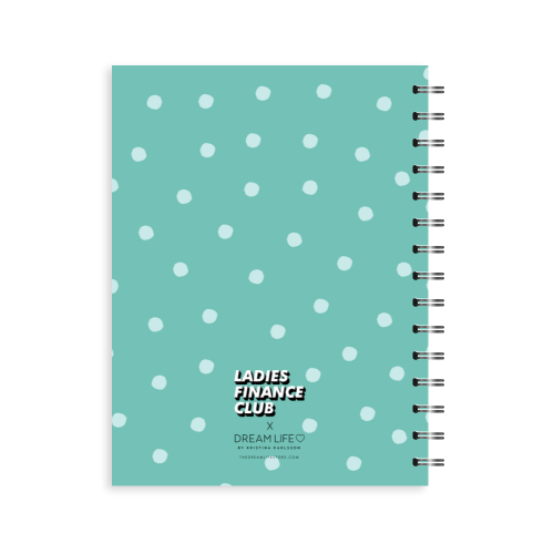 A5 24/25 Spiral Financial Diary - Ladies Finance Club - Dots - Teal