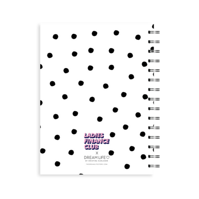 A5 24/25 Spiral Financial Diary - Ladies Finance Club - Dots - White