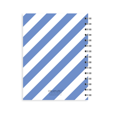 A5 Spiral Wellness Journal - Stripe  - Blue