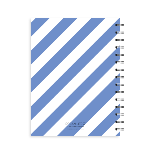 A5 Spiral Wellness Journal - Stripe  - Blue