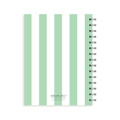 A5 Spiral Wellness Journal - Stripe  - Green