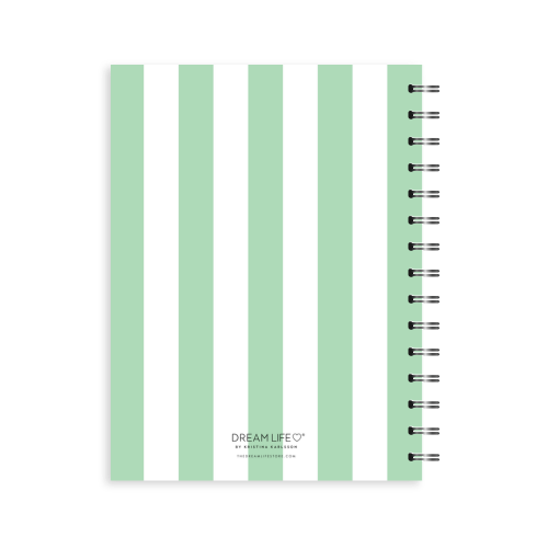 A5 Spiral Wellness Journal - Stripe  - Green