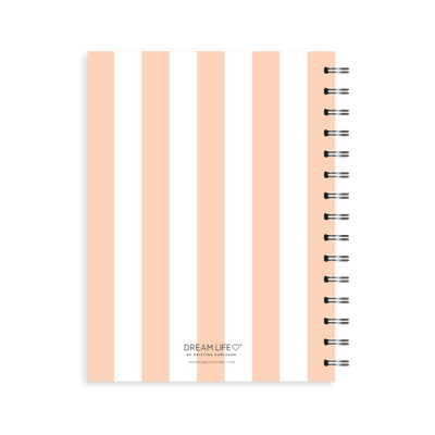 A5 Spiral Wellness Journal - Stripe - Peach