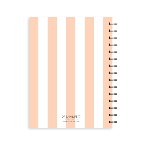 A5 Spiral Wellness Journal - Stripe - Peach