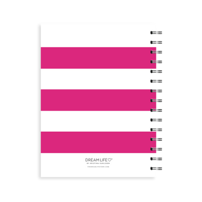 A5 Spiral - Plan Your Year Journal - Stripe - Pink