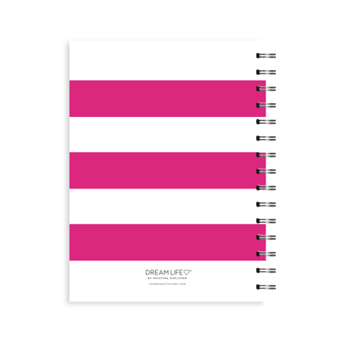 A5 Spiral - Plan Your Year Journal - Stripe - Pink