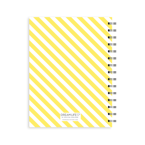 A5 Spiral Journal - Daily Progress - Stripe - Yellow