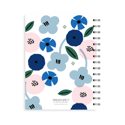 A5 2024 Spiral Goals Diary - Summer - Blue