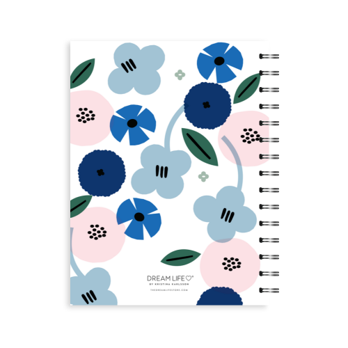 A5 2024 Spiral Goals Diary - Summer - Blue