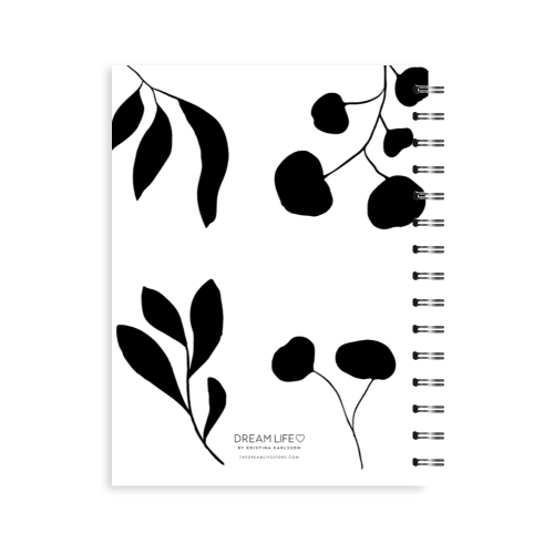 A5 Spiral Journal - Daily Wins - Leaves - Black