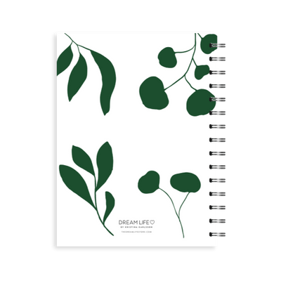 A5 Spiral Journal - Daily Wins - Leaves - Green