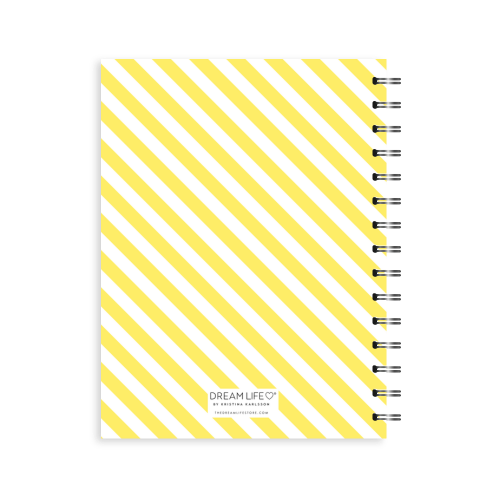A5 Spiral Mid-Year Diary - Stripe - Yellow