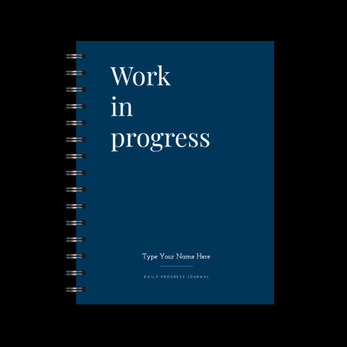 A5 Spiral Journal - Daily Progress - Work In Progress - Navy