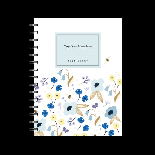 A5 2023 Spiral Vertical Weekly Diary – Spring - Blue
