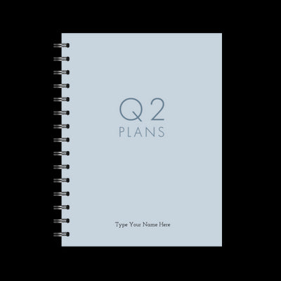 A5 Spiral Journal - Daily Progress - Q2 Plans - Blue