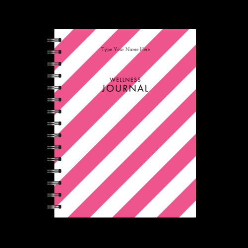 A5 Spiral Wellness Journal - Stripe  - Pink