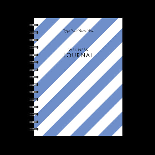 A5 Spiral Wellness Journal - Stripe  - Blue